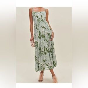 Floral Green Maxi Dress